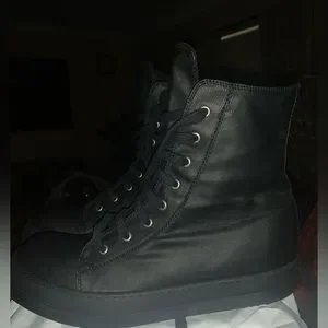 RICK OWENS x DRKSHDW SS16 Vegan Ramones Black/Black RICK OWENS WOMENS DRKSHDW VEGAN LEATHER RAMONES  main image 4